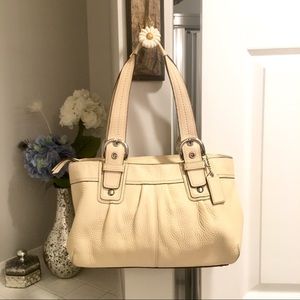 COACH winter white handbag